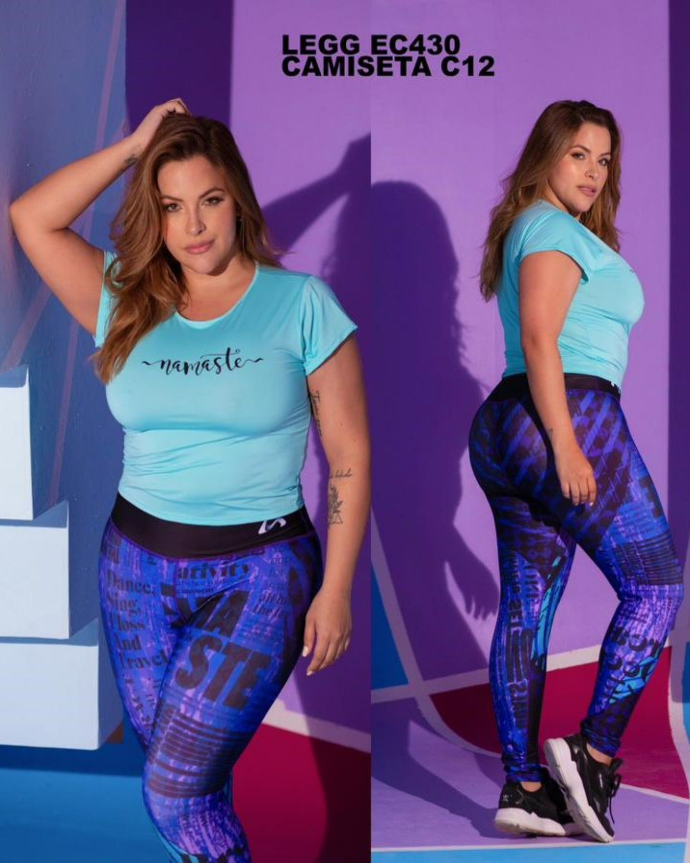 Leggins Azul con letras negras