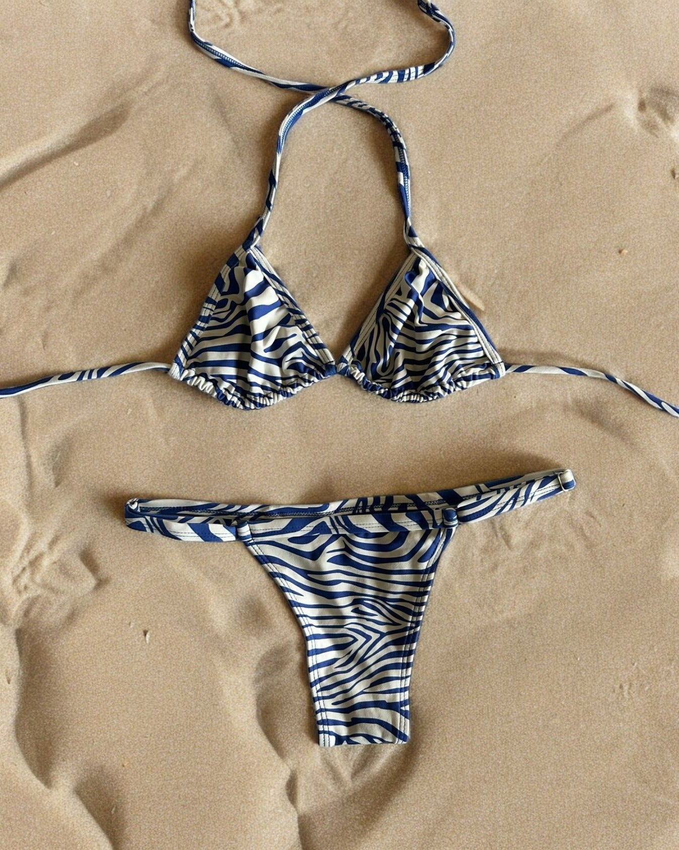 Bikini Strap con Regulador - Cebra Azul