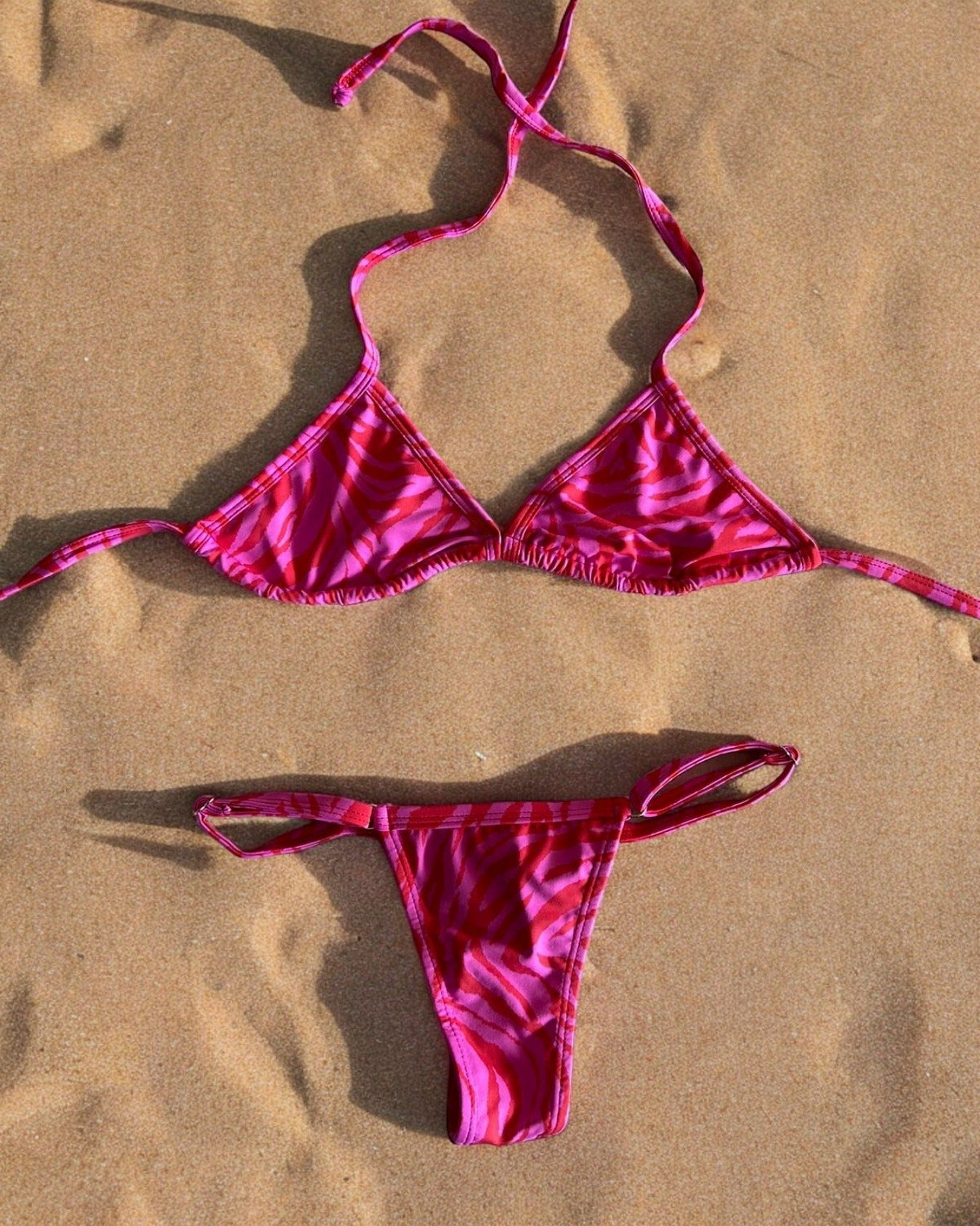 Bikini Strap con Regulador - Cebra Rosado