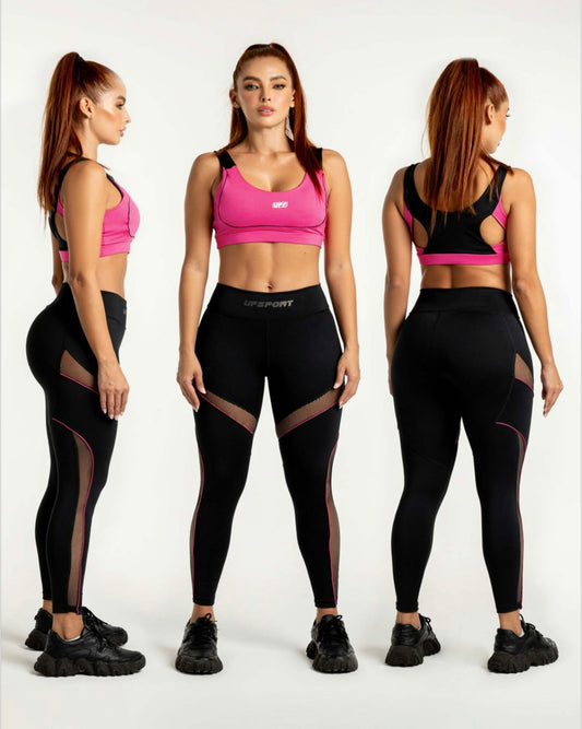 Leggins Malla detalle Rosado