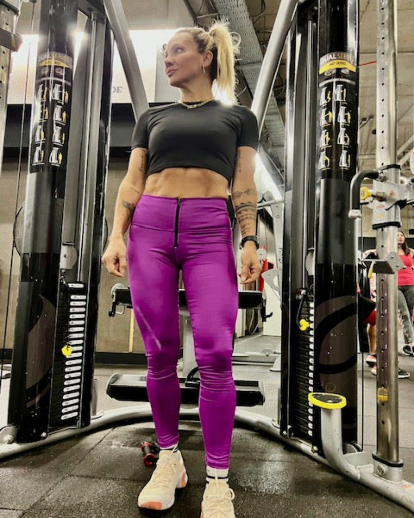 Leggins Efecto cuero Morado